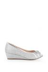 Paradox London Glitter 'Juno' Wide Fit Low Wedge Peep Toe Shoes thumbnail 1