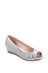 Paradox London Glitter 'Juno' Wide Fit Low Wedge Peep Toe Shoes thumbnail 2
