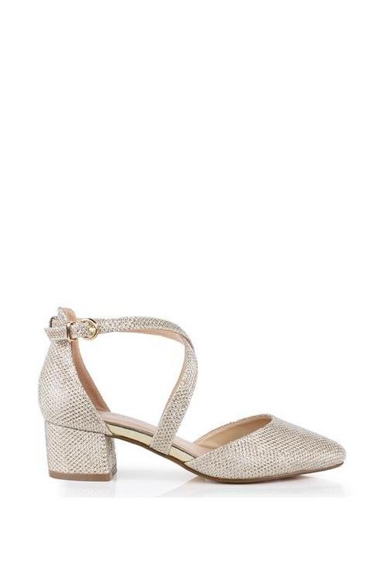 Paradox London Glitter 'Francis' Mid Block Heel Wide Fit Court Shoes 1