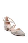Paradox London Glitter 'Francis' Mid Block Heel Wide Fit Court Shoes thumbnail 2