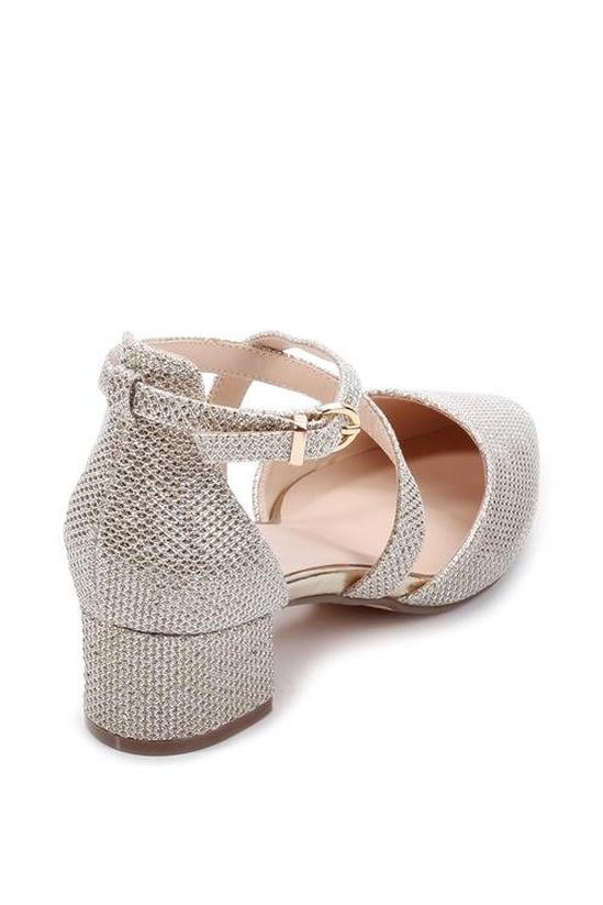 Paradox London Glitter 'Francis' Mid Block Heel Wide Fit Court Shoes 5