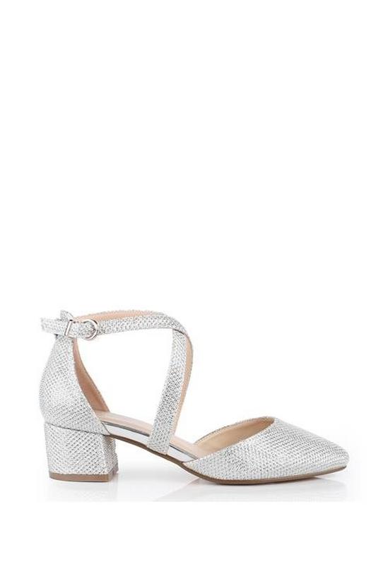 Paradox London Glitter 'Francis' Mid Block Heel Wide Fit Court Shoes 1