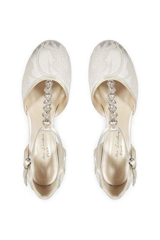 Paradox London Lace 'Adelia' Trim Detail High Heel T-bar Shoes 3