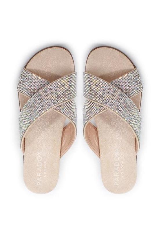 Paradox London Glitter 'Wisdom' Cross Front Comfort Fit Flat Sandal 3