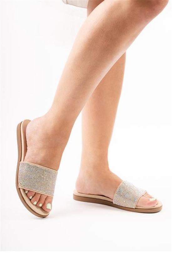 Paradox London Glitter 'Willow' Comfort Fit Single Strap Flat Sandal 4