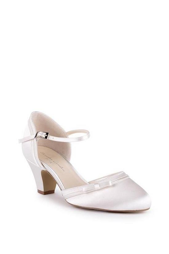 Paradox London Satin 'ARLEIGH' mid heel two part court shoes 2
