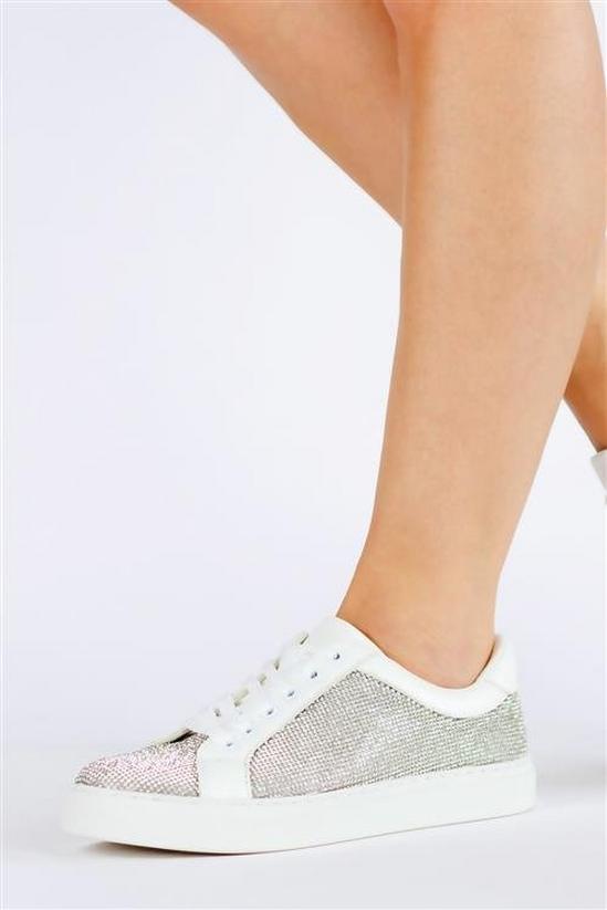 Paradox London 'Zora' Crystal Encrusted Trainers 4