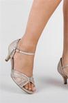 Paradox London Glitter 'Etta' Wide Fit Low Heel Ankle Strap Sandals thumbnail 4