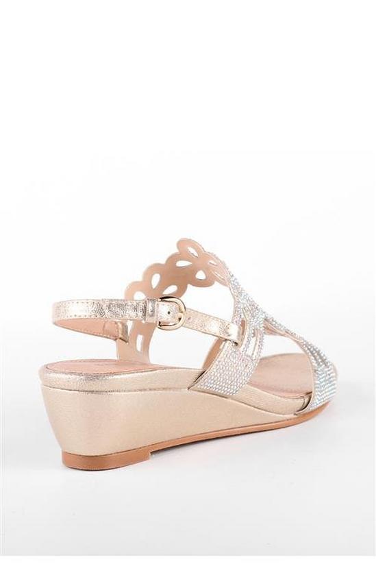 Paradox London Glitter 'Yvette' Low Heel Wedge Sandals 5