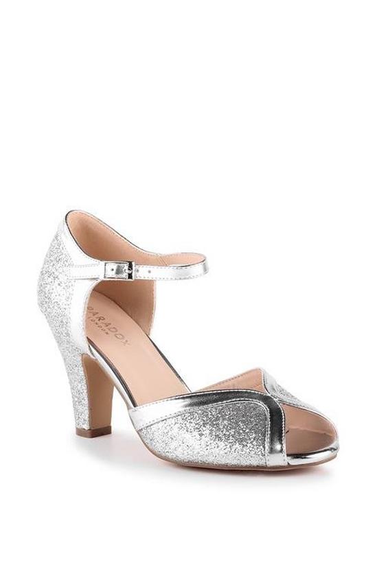Paradox London Glitter 'Karlie' High Heel Peep Toe Ankle Strap Sandals 2
