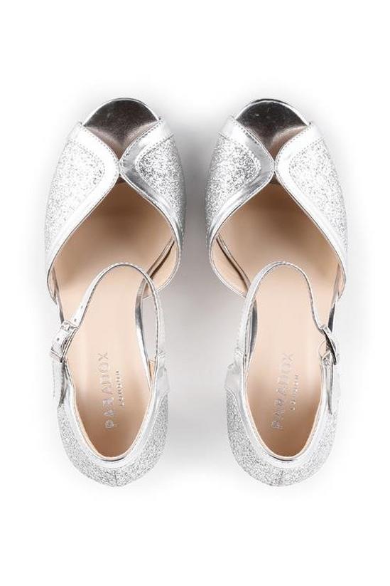 Paradox London Glitter 'Karlie' High Heel Peep Toe Ankle Strap Sandals 3