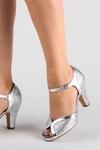 Paradox London Glitter 'Karlie' High Heel Peep Toe Ankle Strap Sandals thumbnail 4