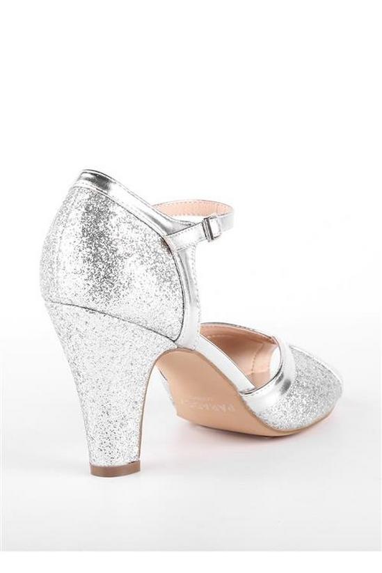 Paradox London Glitter 'Karlie' High Heel Peep Toe Ankle Strap Sandals 5