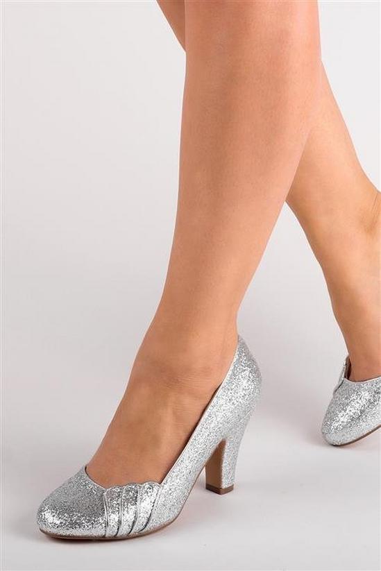 Paradox London Glitter 'Joleen' High Heel Round Toe Court Shoes 4