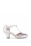 Paradox London Glitter 'Joanna' Low Heel T-bar Court Shoes thumbnail 1