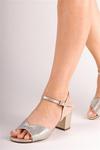 Paradox London Glitter 'Nikita' Wide Fit Block Heel Sandals thumbnail 4