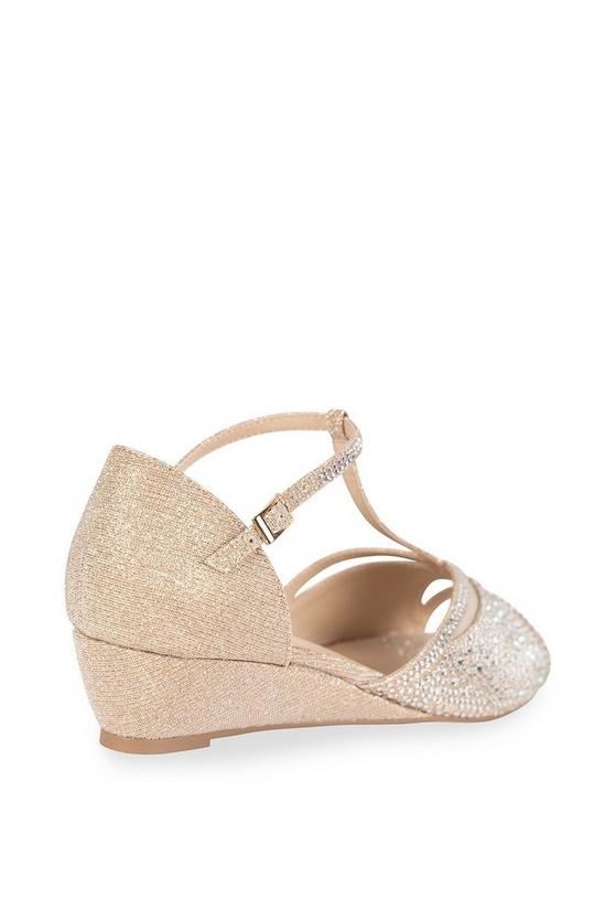 Paradox London Glitter 'Janelle' Wide Fit Wedge Sandals 5