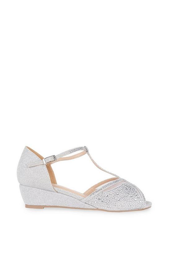 Paradox London Glitter 'Janelle' Wide Fit Wedge Sandals 1