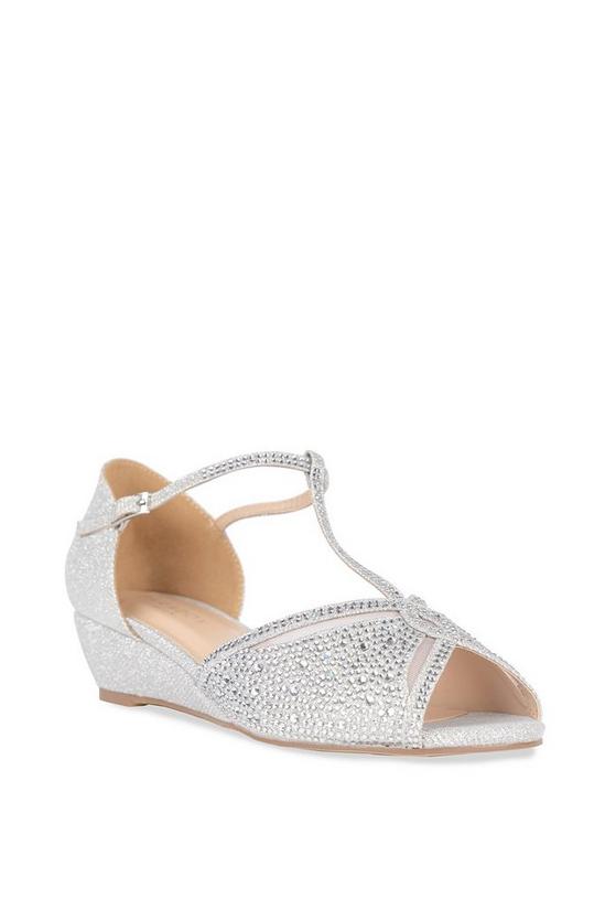 Paradox London Glitter 'Janelle' Wide Fit Wedge Sandals 2