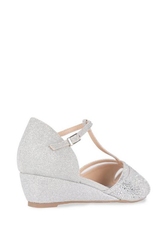 Paradox London Glitter 'Janelle' Wide Fit Wedge Sandals 5