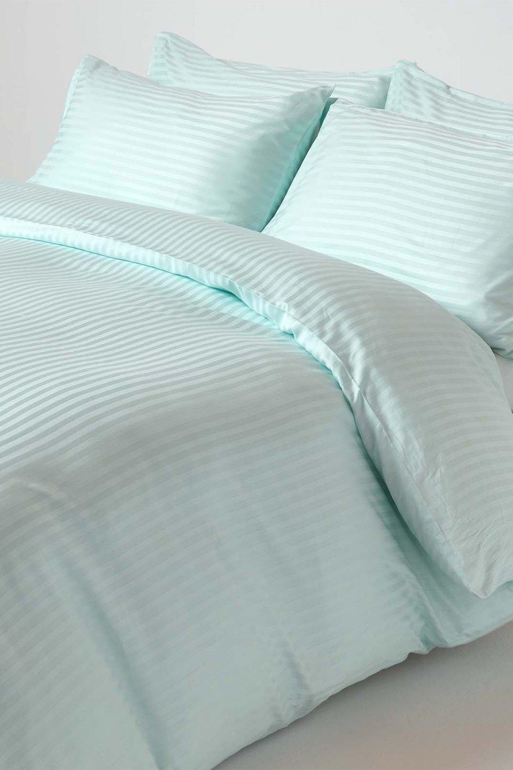 Egyptian Cotton Stripe Duvet Cover And Pillowcase 330 Tc