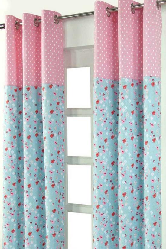 Homescapes Birds And Flowers Ready Made Eyelet Curtain Pair 2