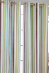 Homescapes Osaka Green Stripes Ready Made Eyelet Curtain Pair thumbnail 1