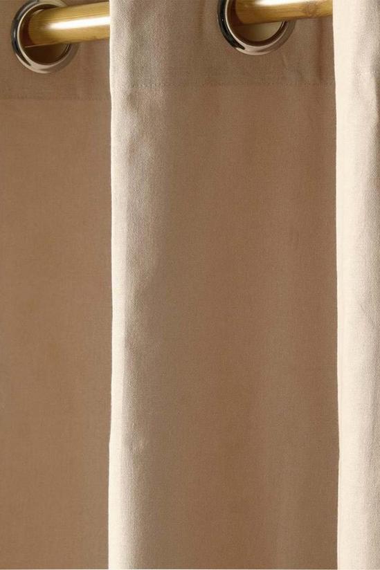 Homescapes Plain Cotton Ready Made Eyelet Curtain Pair 2