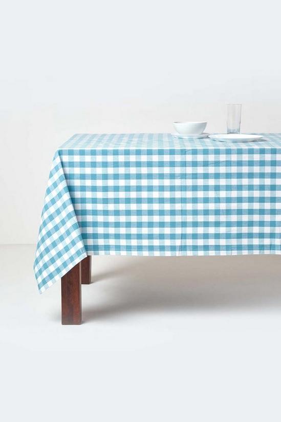 Homescapes Block Check Cotton Gingham Tablecloth, 137cm x 228cm 4