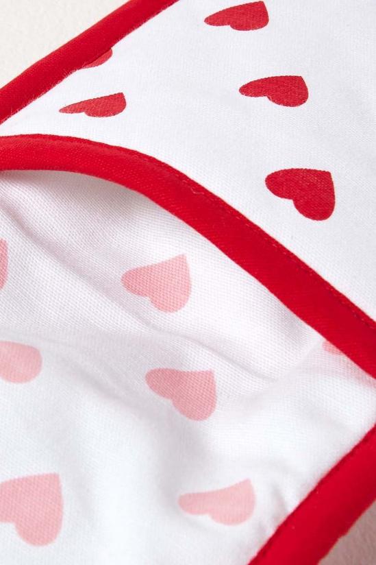 Homescapes Red Hearts Cotton Double Oven Glove 4