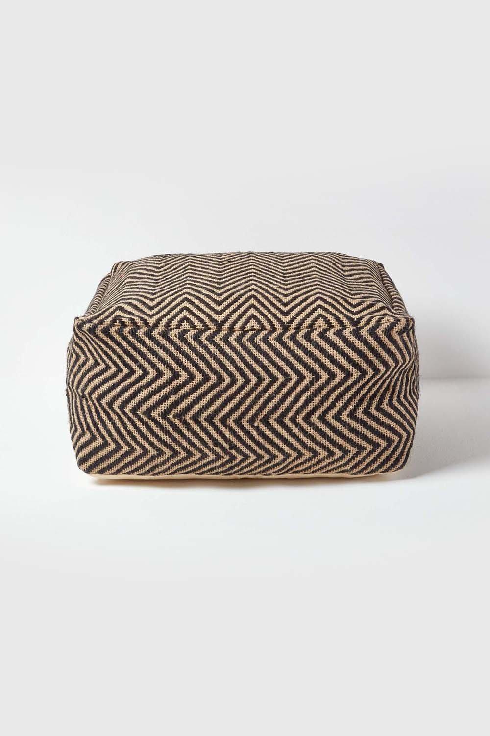 Patterned Large Square Pouffe