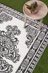 Homescapes Black and White Motif Design Reversible Outdoor Rug thumbnail 2