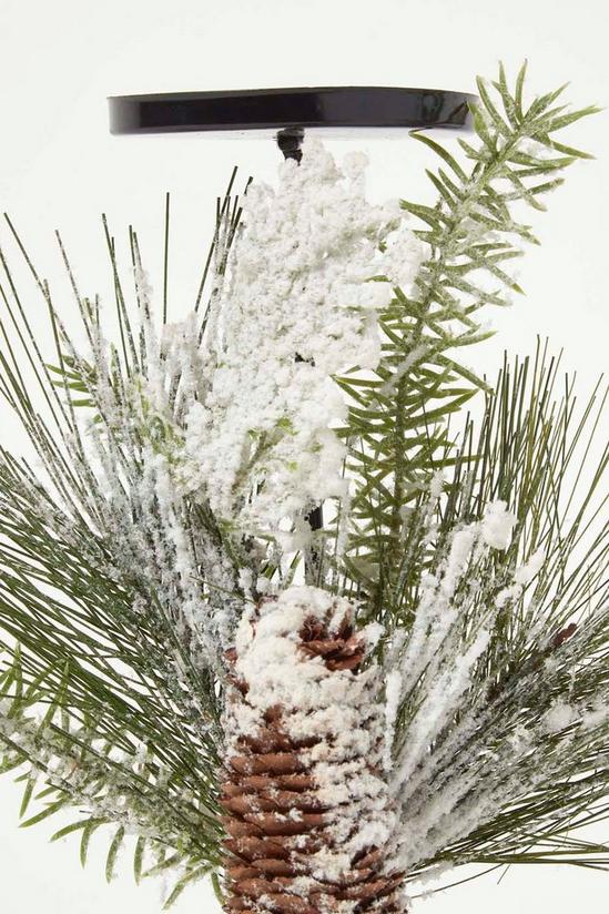 Homescapes Frosted Artificial Pine Branch Christmas Candle Holder 3