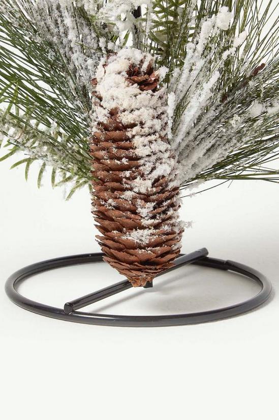 Homescapes Frosted Artificial Pine Branch Christmas Candle Holder 4