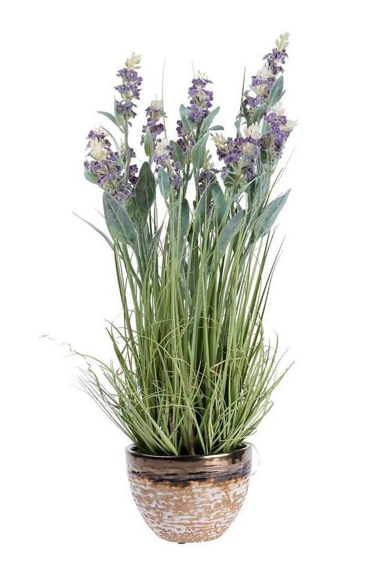 Homescapes Artificial Lavender Plant in Decorative Metallic Ceramic Pot, 66 cm 1