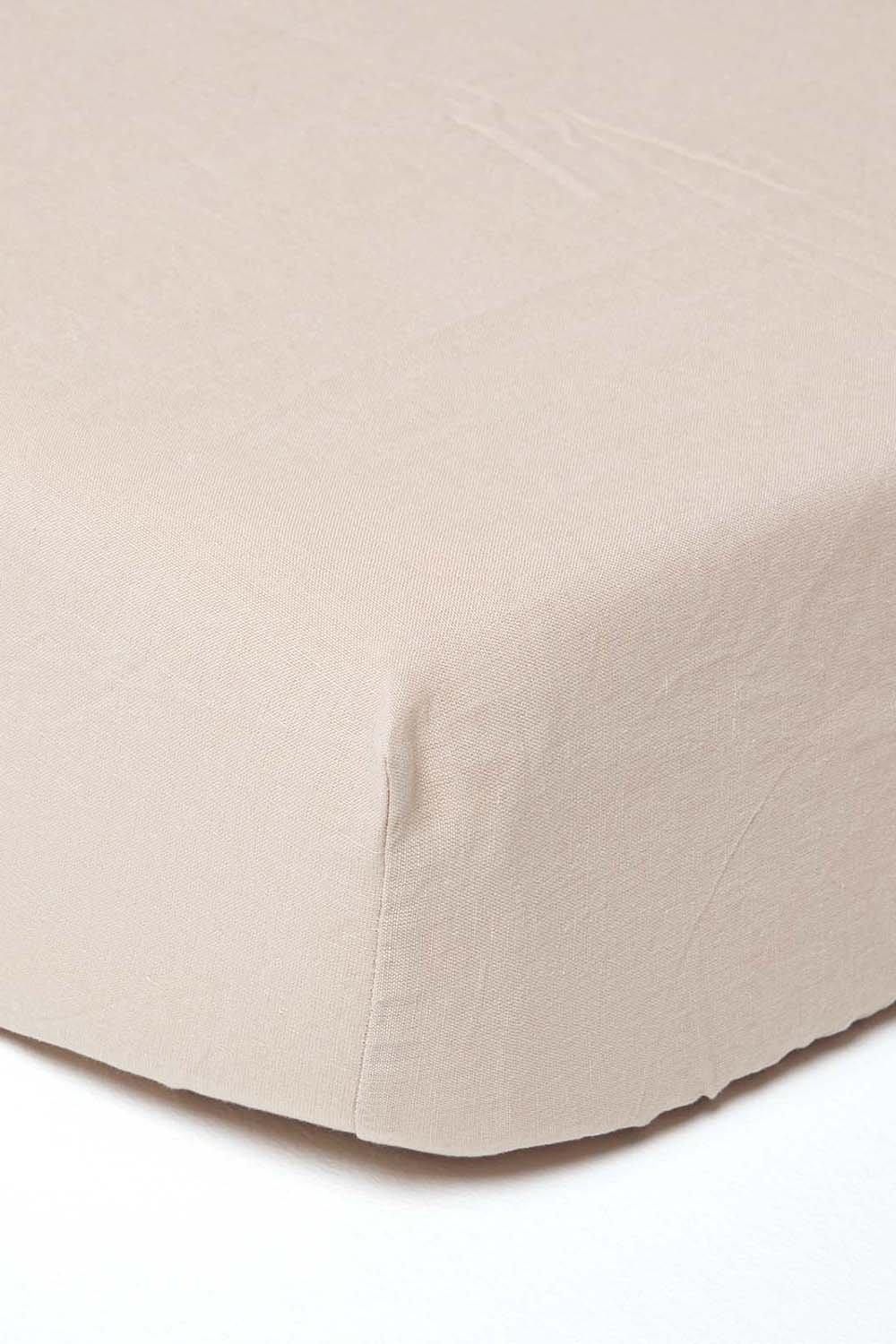Luxury Soft Plain Linen Fitted Sheet 12 inch Deep