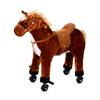 HOMCOM Kids Toy Rocking Horse Wood Plush Animal Wooden Riding Walking Wheel-Horse thumbnail 1