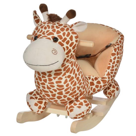 HOMCOM Animal Baby Rocking Horse Children Toy Seat Rocker Giraffe 32 Songs 1