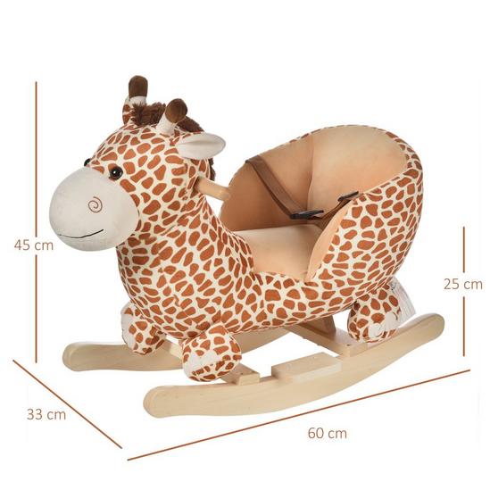 HOMCOM Animal Baby Rocking Horse Children Toy Seat Rocker Giraffe 32 Songs 3