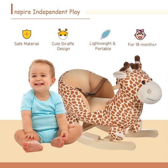 HOMCOM Animal Baby Rocking Horse Children Toy Seat Rocker Giraffe 32 Songs 4