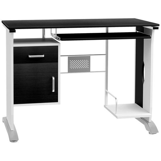 HOMCOM Computer Desk Workstation Table Sliding Keyboard Shelf Wood Drawer 1