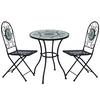 OUTSUNNY Outdoor 3pc Bistro Set Dining Folding Chairs Patio Furniture thumbnail 1