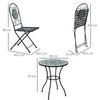 OUTSUNNY Outdoor 3pc Bistro Set Dining Folding Chairs Patio Furniture thumbnail 3