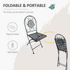 OUTSUNNY Outdoor 3pc Bistro Set Dining Folding Chairs Patio Furniture thumbnail 4