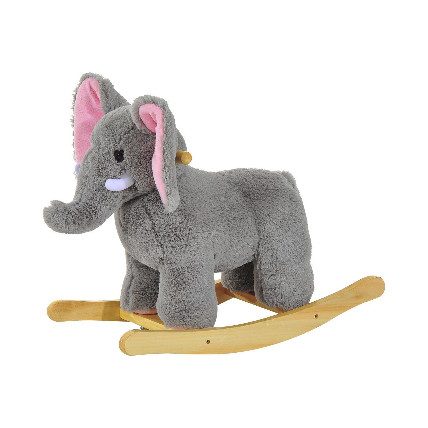 Baby Kids Plush Toy Rocking Horse Elephant Sheep Style Ride on Rocker