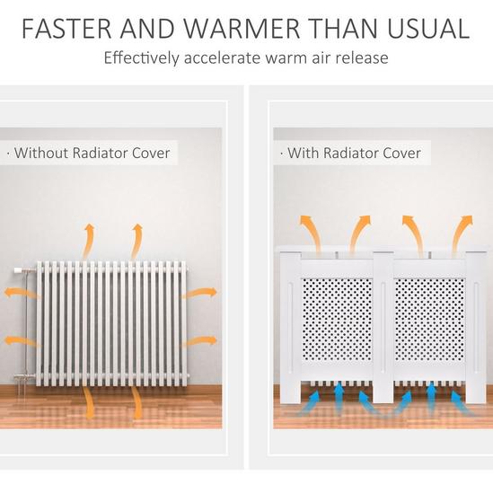 HOMCOM Radiator Cover Heating Solid MDF Cabinet Wood Furniture Modern 5