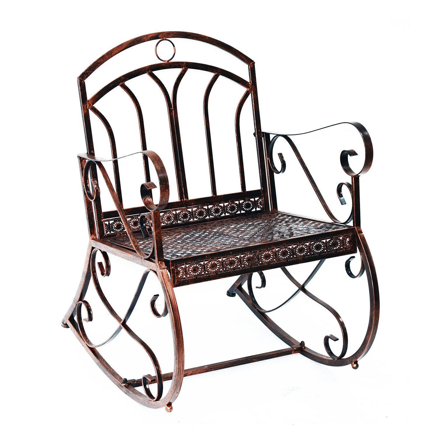 Rocking Chair Outdoor Metal Vintage Style Garden Seat for Patio