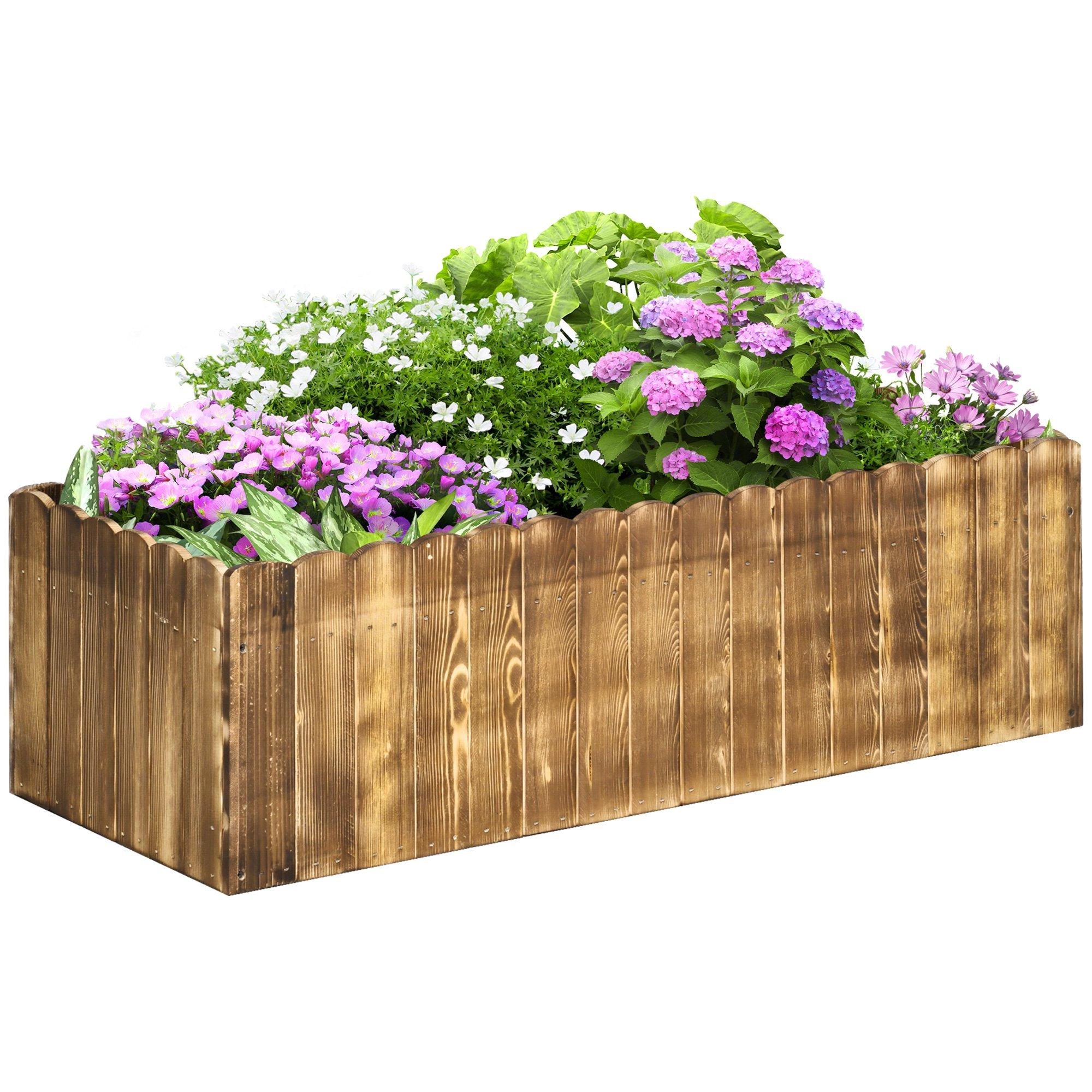 Raised Flower Bed Garden Container Box Planter Display Wood
