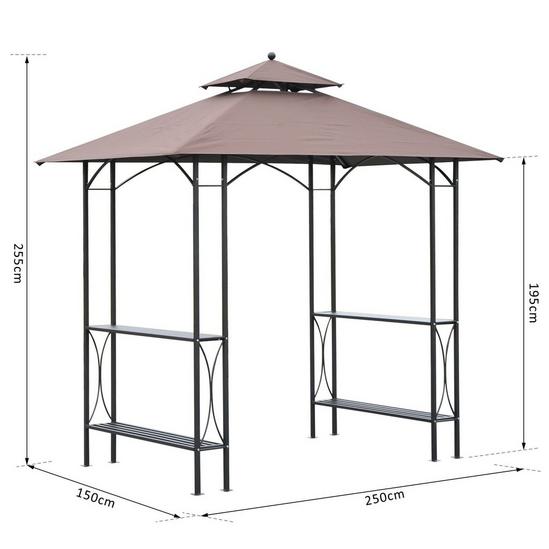 OUTSUNNY 2.5x1.5m BBQ Tent Canopy Patio Outdoor Awning Gazebo Sun Shelter 3