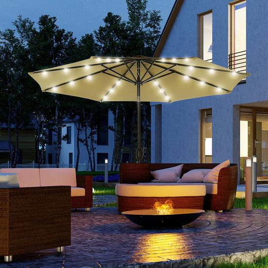 OUTSUNNY 24 LED Solar PoweParasol Umbrella Garden Tilt Outdoor String Light 2